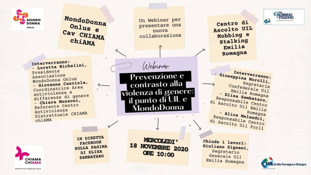 WEBINAR: “Prevenzione e contrasto alla violenza di genere il punto di UIL e di MondoDonna”